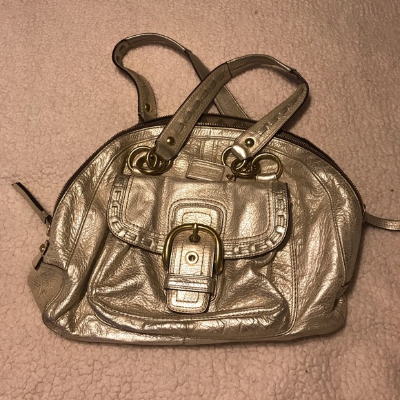 Coach Handbags - Vintage Coach Handbag (Gold) w/ Wallet